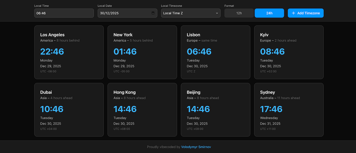 Time Zone Converter - Convert Time Across Multiple Time Zones